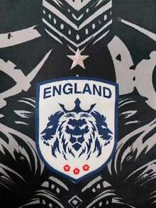 英格兰男士T恤 & 透气圆领男士运动T恤，印有英格兰雄狮图案，采用轻盈吸湿面料制成，适合足球队比赛、训练、健身、海滩和足球派对、户外运动和节日礼物，具有英格兰足球队球迷纪念意义。 - 彩色 - 查看 4