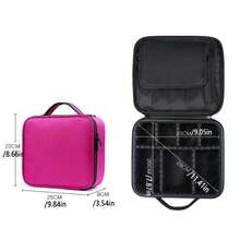 Cosmetic Bag, Travel Makeup Organizer, Adjustable Dividers And Brush Storage