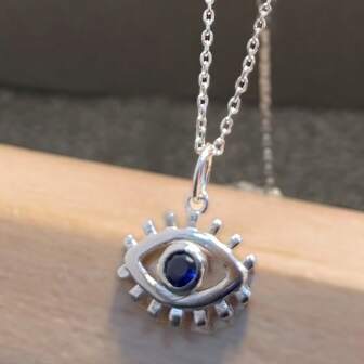 1pc S925 Silver Minimalist Evil Eye Design Pendant Necklace With Sparkling Cubic Zirconia, Elegant Jewelry For Women, Quality Gift For Loved Ones