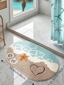 DAJIANG 1pc Fluffy Bathroom Rug, Soft And Comfortable Foot Feel, Flower Shaped Bath Mat With TPR Non-Slip Bottom, Suitable For Hallway, Bedroom, Living Room, Bedside, Decorative Small Rug, Machine Washable And Easy To Clean - Multicolor - View 13