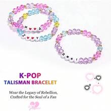 AICase para Pulseras de vidrio inspiradas en cosplay, 3 piezas apilables elsticas para la , traje disfraz de mercanca, regalos para aficionados, cumpleaos - inicial - Ver 7