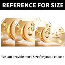 1 pieza Pancarta decorativa con tema de luna creciente dorada - 82.7 * 59.1/70.87*53.15/59.1 * 39.4/39.4 * 29.5 pulgadas, decoración de fiesta con tema de luna creciente, adecuada para decoraciones de fiesta, suministros de fiesta de celebración y regalos para la entrada, la habitación, la decoración de la pared del jardín - Multicolor - Ver 3