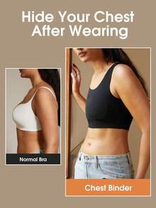 Women Chest Compression Top, Seamless Minimizer Bra Camisole, Adjustable To Reduce Bust Outline, Shapewear Shapewear Top