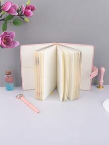 1PC 144-Page Valentine's Day Themed Notebook With Heart Locks, Pink PU Cover Plus A Pink Heart Diamond Ballpoint Pen, Home Diary For Private Entries, Gift For Friends