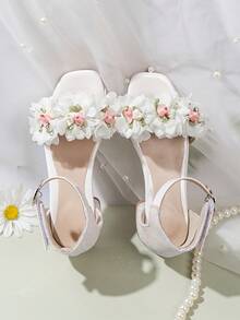 Girls Sandals Soft Sole 20-25 New Summer Girls High Heel Princess Shoes Toddler/Little/Big Kid - White - View 2