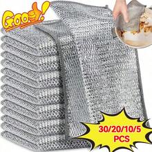 Bộ 30/20/10/5 chiếc khăn lau thần kỳ, khăn lau bát đĩa hai mặt bằng dây thép không gỉ dày dặn, khăn lau nhà bếp, khăn lau nồi chảo, dụng cụ lau chùi. - Nhiều màu - Xem 2