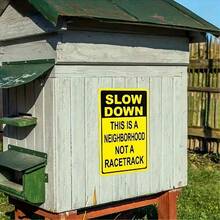 Interesting Speed Bump Street Sign Metal Tin Sign, For Community Safety - Multicolor - View 5