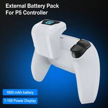 Rechargeable Battery Pack Accessory Compatible With P5 / Edge Controller, Play And Charge Kit For Playstation 5 Controllers, 1800 MAh With LED Indicator & USB-C Charging Cable - trắng - Xem 5