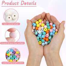 300颗彩色木珠，适合穿线，孔径3毫米，颜色柔和，带蜡绳。 - 禾木混色珠子 - 查看 5