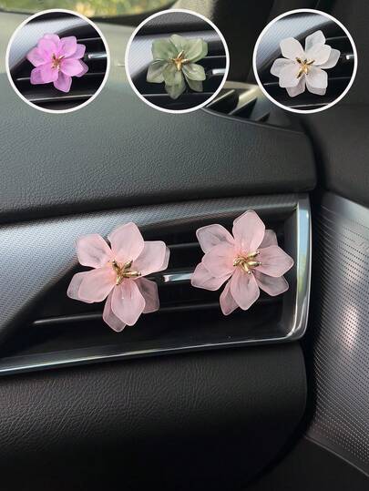 1pc/2PCS Fresh Flower Car Air Outlet Clips, Cute Decorative Clips, Women's Car Ornaments, Car Ornaments