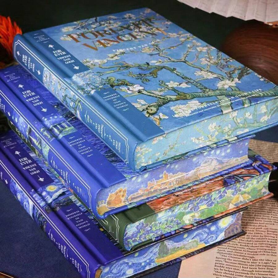 Van Gogh A5 Blank Pages Hardcover Notebook – Vintage Artistic Journal With Painted Edges, Decorative Thick Cover, Unlined Interior For Writing, Drawing, Gifting, Collectible - A5 - View 1