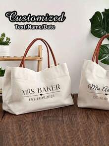 Túi đi biển tùy chỉnh - Túi xách đi biển cá nhân hóa - Túi đi biển cho tiệc độc thân - Túi tote cá nhân hóa, Túi trăng mật cho cặp đôi mới cưới, Quà tặng cá nhân hóa cho cô dâu, Quà tặng cá nhân hóa hoàn hảo cho các ngày lễ như Halloween/Giáng sinh/Lễ Tạ ơn/Năm mới/Ngày Valentine, Túi đựng đồ du lịch, Quà tặng đám cưới. - trắng - Xem 2