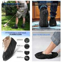 200 fundas desechables para zapatos antideslizantes, XL, se adapta a hombres de EE. UU. 9 - 13/ mujeres de EE. UU. 10 - 12, botines antideslizantes, impermeables, banda elstica, suela de silicona - inicial - Ver 1