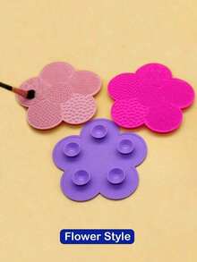 1pc Silicone Apple Scrub Pad With Suction Cup Silicone Scrub Pad Beauty Tool Scrub Pad Makeup Brush Cleaning Pad - 彩色 - 查看 4