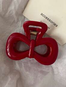 4 件/1 件闪亮蓝色花朵、黑色波尔卡圆点红色蝴蝶结、白色星星发夹，优雅、多功能塑料发饰，适合日常佩戴、休闲、派对、工作、旅行、洗脸、化妆、服装搭配发夹爪夹发夹发夹发夹发夹秋冬度假装女士 - 彩色 - 查看 7