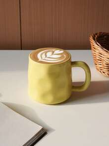 CMYD Studio 1pc 400ml Handmade Ceramic Coffee Mug, Asymmetrical Nordic Style Tea Cup, Suitable For Home, Bedroom, Office, Gift, Family Gathering