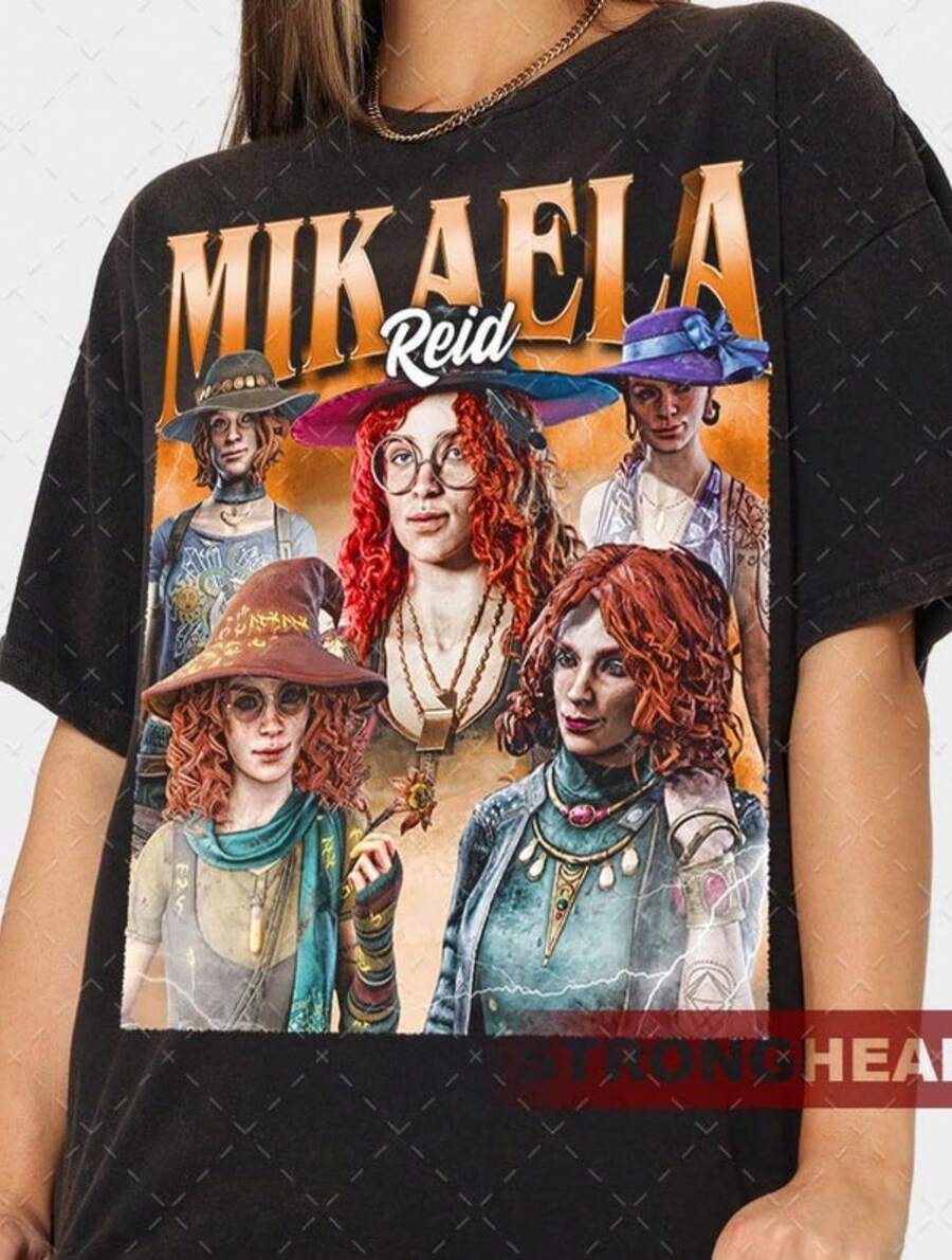 Mikaela Reid Vintage T-Shirt, Gift For Woman And Man Unisex T-Shirt - 黑色 - 查看 1
