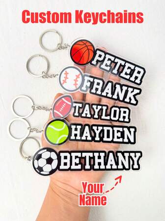 1/3/5 szt. spersonalizowanego breloka do kluczy z motywem piłki nożnej/koszykówki, z możliwością grawerowania imienia – spersonalizowany brelok dla kibica sportu, odpowiedni dla piłkarzy i siatkarzy | Prezent dla kibica sportu, pamiątka z wydarzenia, prezent urodzinowy dla mężczyzny, prezent na urodziny, Boże Narodzenie, Dzień Ojca | Prezent dla chłopaka, prezent dla dziecka dla taty, prezent świąteczny, odpowiedni dla piłkarzy, koszykarzy, tenisistów i baseballistów | Prezent dla entuzjastów wielu dyscyplin sportowych