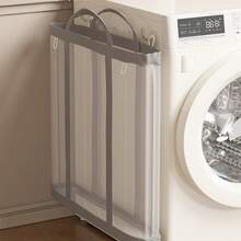 1pc Large Capacity Foldable Laundry Basket, Household Clothes Storage Bin, Toy Organizer, Wall-Mounted Bathroom Hamper, Kids Diaper Collector - Multicolor - View 4