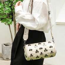 Bolso bandolera con tachuelas para mujer, moderno, ligero, con cremallera, ideal para el trabajo y viajes. - Blanco - Ver 1