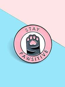 1pc Cute Pink Cat Paw Brooch, Casual Daily Accessory