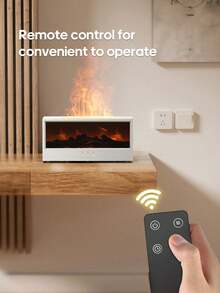 1pc 150ml USB Powered Fireplace Aroma Diffuser, Ultrasonic Flame Humidifier, Campfire Essential Oil Diffuser With LED Light & Remote Control, Suitable For Home, Office, Birthday, Christmas Gift Decor - Multicolor - View 6