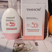 SPF50 PA+++ 美白防晒霜，隔离 UVA UVB，清爽不油腻，保湿，面部防晒霜，防晒乳液 - 粉色 - 查看 10