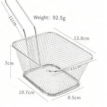 Mini Square Fry Baskets (1/3/5 Pieces Pack), Food Fry Baskets, French Fry Baskets, Food Serving Baskets. Ideal For Frying Chicken And French Fries In Kitchens, Cafes And Restaurants.,New Years Eve Party,Holiday - Silver - View 8
