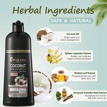 FVQUHVO Golden Brown Hair Dye Shampoo 3 In 1 Coconut Oil For Gray Coverage, Semi-Permanent Color Shampoo For Women Men, Coconut Blonde Hair Color Shampoo For Grey Hair, Instant Long-Lasting Hair Coloring, 500ML- Blonde Brown - Blonde Brown - 查看 5