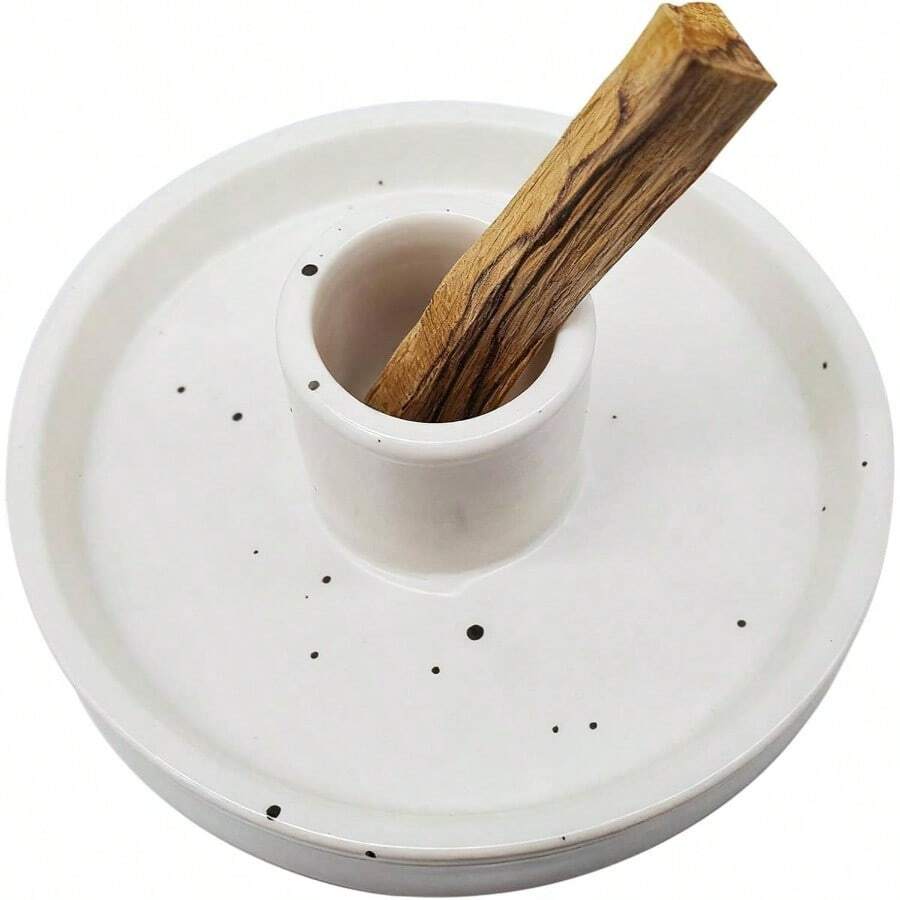 Palo Santo, soporte de cermica para varillas de incienso, soporte de salvia para yoga, meditacin y limpieza energtica, soporte de incienso de cermica nico regalo para palos de Palo Santo blanco - Blanco - Ver 1