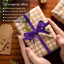 Red Ribbon For Gift Wrapping - Dark Red For Flower Bouquets, Gifts, Bows, Mothers Day, Fathers Day, Crafts, Hair, Christmas Tree Decorations - 深紫色 - 查看 4