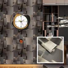 1 Roll Of 3D Modern Geometric Wavy Striped Contact Paper, Detachable Waterproof Self-Adhesive Wallpaper, Used For Living Room, Hotel Sofa Background Wall, Bedroom Home Decoration, Ugly Wallpaper, Easy To Install - Light Grey - View 2