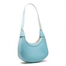 Small Half-Moon Shoulder Bag (Gringa Brand) - Blue - View 2