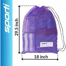 - Bolsas de equipo de natacin, mochila de malla con cordn, bolsa de natacin para nadadores, mochila de malla para playa, gimnasio y equipo de entrenamiento - Púrpura + 1. Bolsa de malla - Ver 6