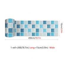 1 Roll Of 2-Meter-Long Self-Adhesive Waterproof PVC Wallpaper, Multi-Color Mosaic Squares For Free Cutting And Home Decoration. Ideal For Kitchen Applications And Interior Beautification In Living Rooms, Kitchens, Bedrooms, Bathrooms, Staircases, Accent Walls, Floors, Walls, And Holiday Backdrops - Multicolor - View 21