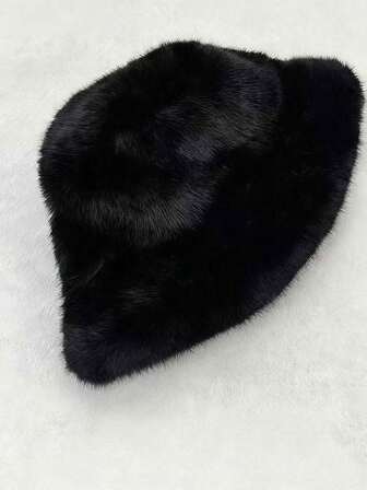 1顶仿狐狸毛渔夫帽，仿貂毛加厚百搭高端时尚帽子，适合寒冷天气佩戴，女士必备