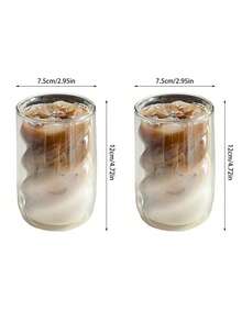 1pc Double-Layer Insulated Glass Cup, Transparent Dirty Cup, Creative American Coffee Cup, Home Tea Cup, Latte Cup