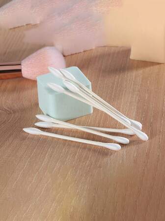 100支专业化妆修正棉签，独立包装，双头精准棉签，用于眼线修正、细节晕染和卸妆，必备化妆工具套装