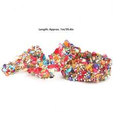 39.4in adorno de piedra colorida cinta de tela de diamantes de imitación plana hierro en parche piedra de gema artificial con cuentas de hierro en aplique(Cinta de piedras multicolor de 2cm) - 1 - Ver 4