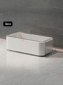 1 pieza, Caja de almacenamiento de maquillaje, Caja de almacenamiento de cosméticos transparente de material PET de lujo con múltiples compartimentos y cajones, para escritorio, baño, oficina, productos de cuidado de la piel, cosméticos y brochas de maquillaje. - Multicolor - Ver 17