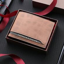 New Men's Casual Lightweight Short Wallet Patchwork Color Block Design Bifold Multi-Function Wallet Coin Purse Gift For Boyfriend Father Son For Men Money Wallet Mini Wallet Purse Wallet Men Wallet Leather Small Wallet - Multicolor - View 14