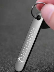 Customized Engraved Titanium Alloy Keychain - Personalized Name And Phone Number Tag, Double-Sided Engraving, Anti-Lost Dog Tag, Accessory, Gift For Car Enthusiasts - Multicolor - View 5