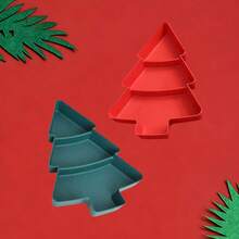 Christmas Tree Shaped Appetizer Platter, Snack Tray | Holiday Tableware, Can Hold Nuts, Candies, Dried Fruits And Seeds, Compartment Party Tray, Holiday Party, Kitchen, Office, Space-Saving Countertop Storage, Christmas Candy Decor, Compartment Dish - Multicolor - View 11