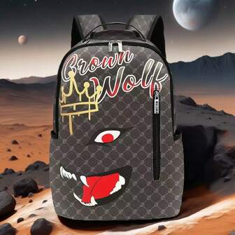 Hajmunnsstil, multifunktionell ryggsäck med stor kapacitet för män och kvinnor, laptopväska för studenter, korta pendlingar och skolresor, jul, thanksgiving, alla hjärtans dag-presenter, necessär, reseväska, necessär, sminkväska, strandväska, semester, semesterns nödvändigheter, skolmaterial, resematerial, damer, för universitet, studentboende, badrum