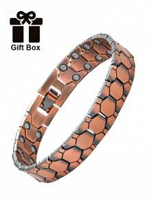 1/2 件装男女通用磁性手链套装，双排 3500 高斯高强度磁性手链，父亲节/母亲节/送给男友/挚友的完美惊喜礼物，精美礼盒包装，内含调节工具。 - 1pc - 查看 8