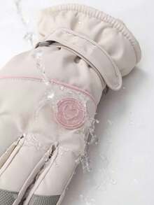 一套女童冬季保暖手套，冬季骑行保暖，防寒防风，滑雪摩托车适用，加厚绒面手套，防滑掌面，触屏灵敏