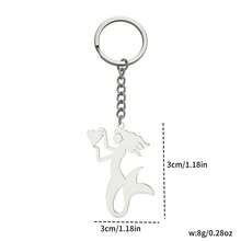 1pc Stainless Steel Mermaid Keychain, Unisex Key Ring, Bag Accessory, Suitable As Gift