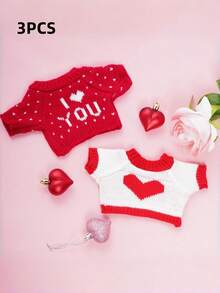 1/2/3pcs Holiday Guinea Pig Clothes, Hamster Sweater, Ferret Knitted Outfit, Small Animal Winter Christmas Costume (Valentine's Day), Holiday Pet Apparel, Seasonal Pet Clothing, Cute Animal Sweater, Holiday Pet Sweater, Comfortable Pet Outfit, Warm Animal Knitwear, Pet Holiday Sweater, Small Pet Lover, Animal Enthusiast
