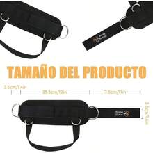 Grilletes Tobillo Gym Mujer, Anillo en 4 D Reforzado, Tobilleras Gym para Mquinas de, Ejercicios de Glteos y Abdominales, Ejercicio de Abductores de Cadera para Hombres y Mujeres Correas para Levantamiento - Negro - Ver 6