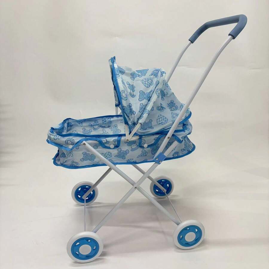 Cochecito de juguete de muñeca plegable, cochecito de metal que puede llevar una muñeca, perfecto como regalo de Navidad, cumpleaños o Año Nuevo para niñas.